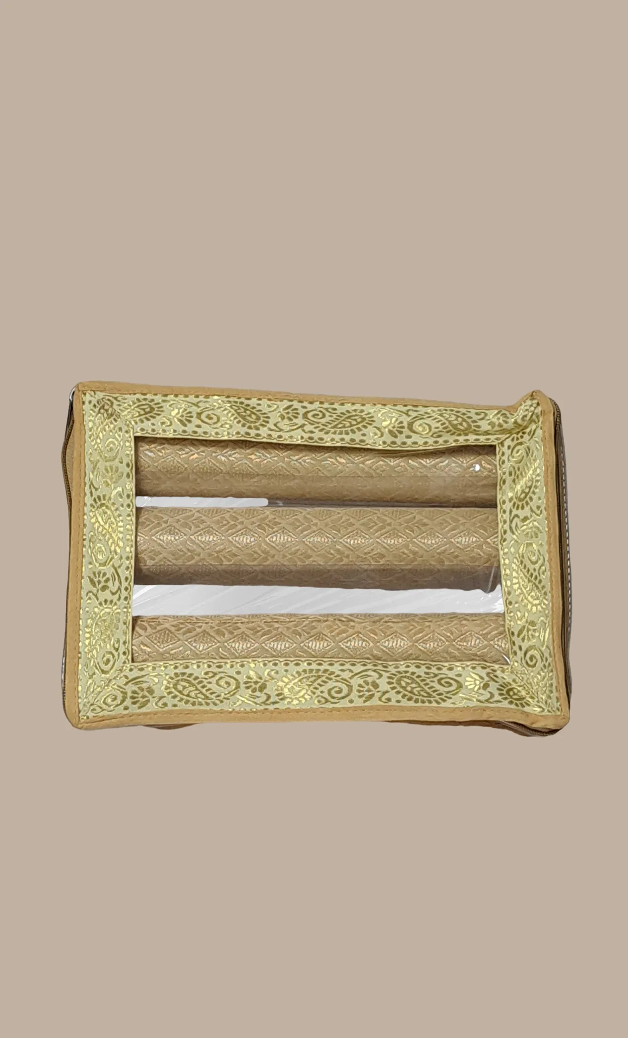 3 Roll Beige Bangle Pouch Bag