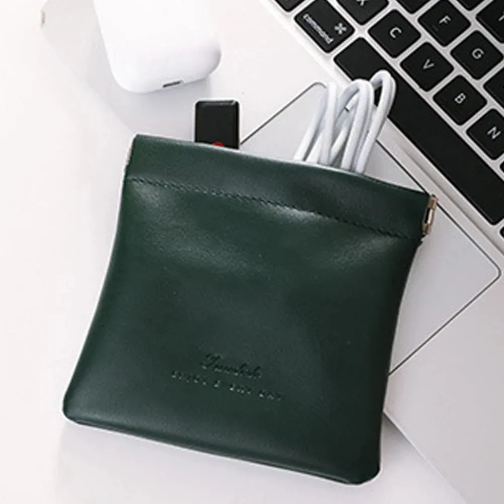 Automatic Closing Pouch Leather