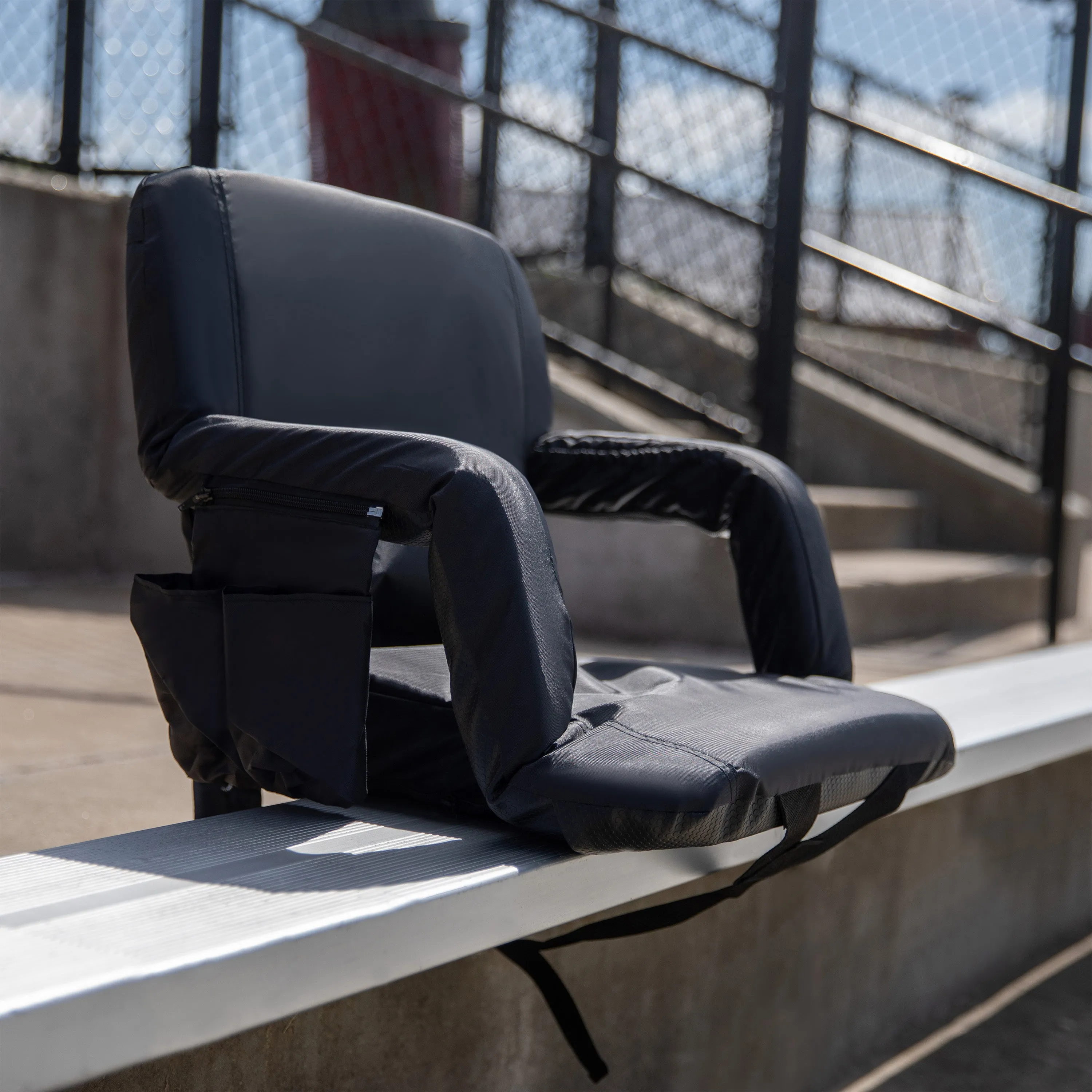 Black Reclining Stadium Chair FV-FA090-BK-GG