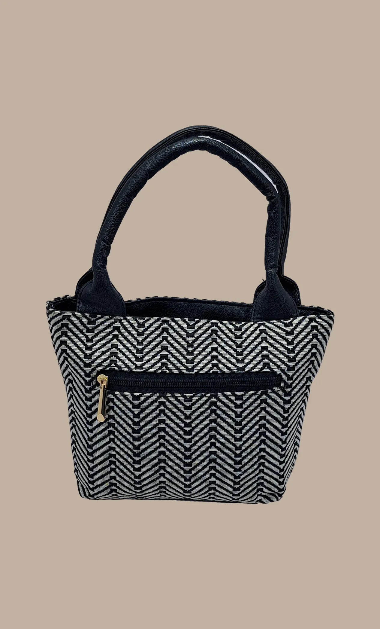 Black Woven Handbag