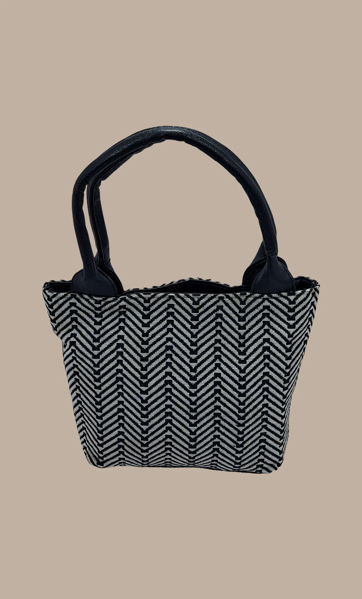 Black Woven Handbag