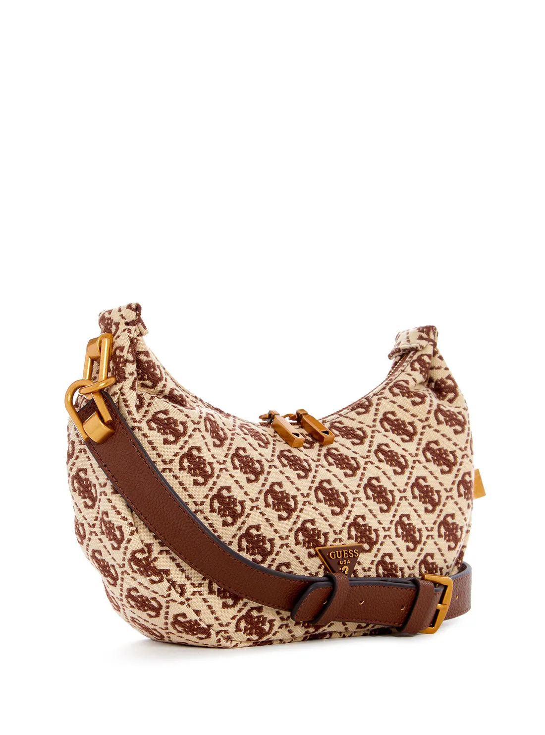 Brown Logo Shemara Mini Hobo Satchel Bag