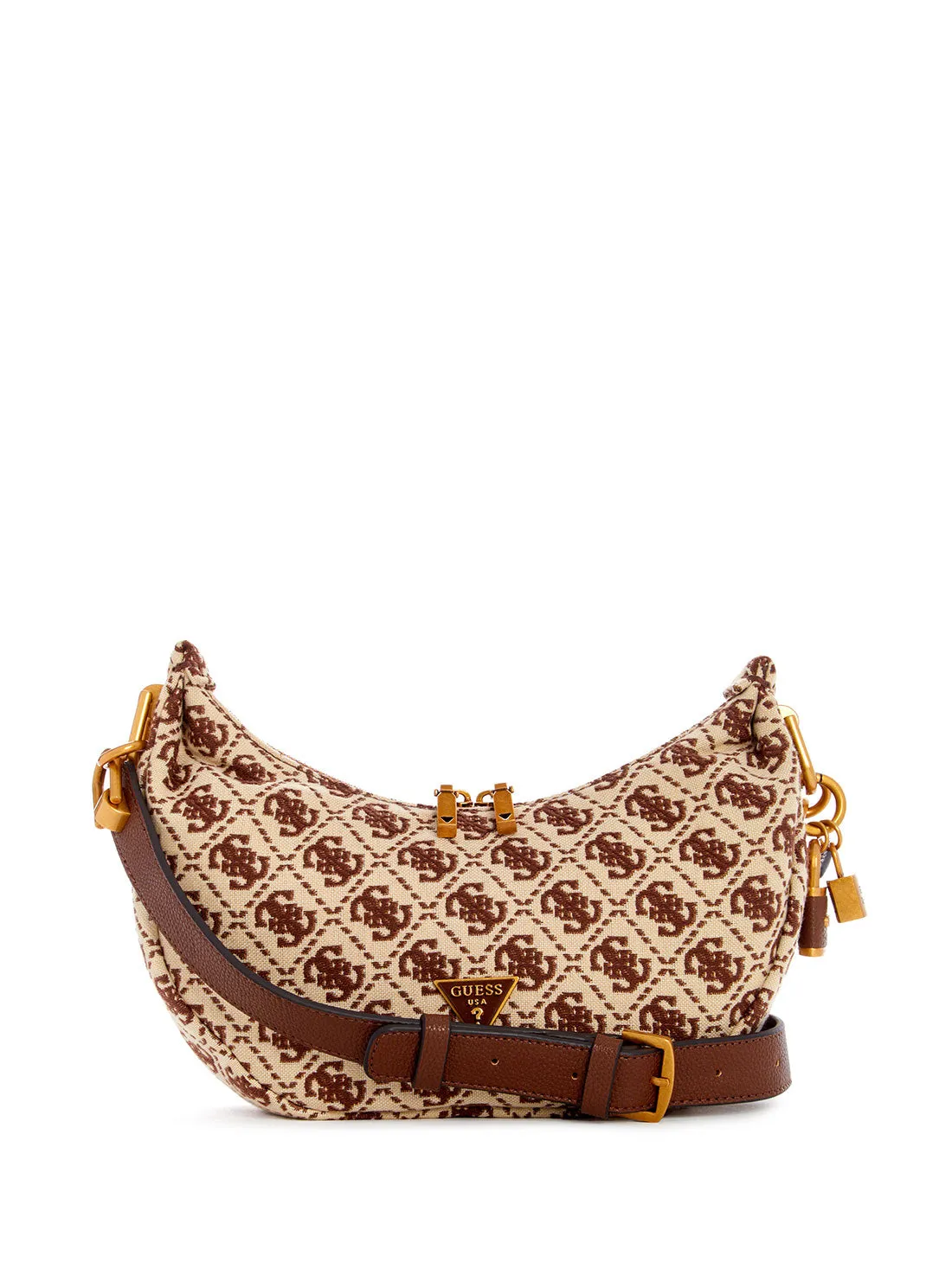 Brown Logo Shemara Mini Hobo Satchel Bag