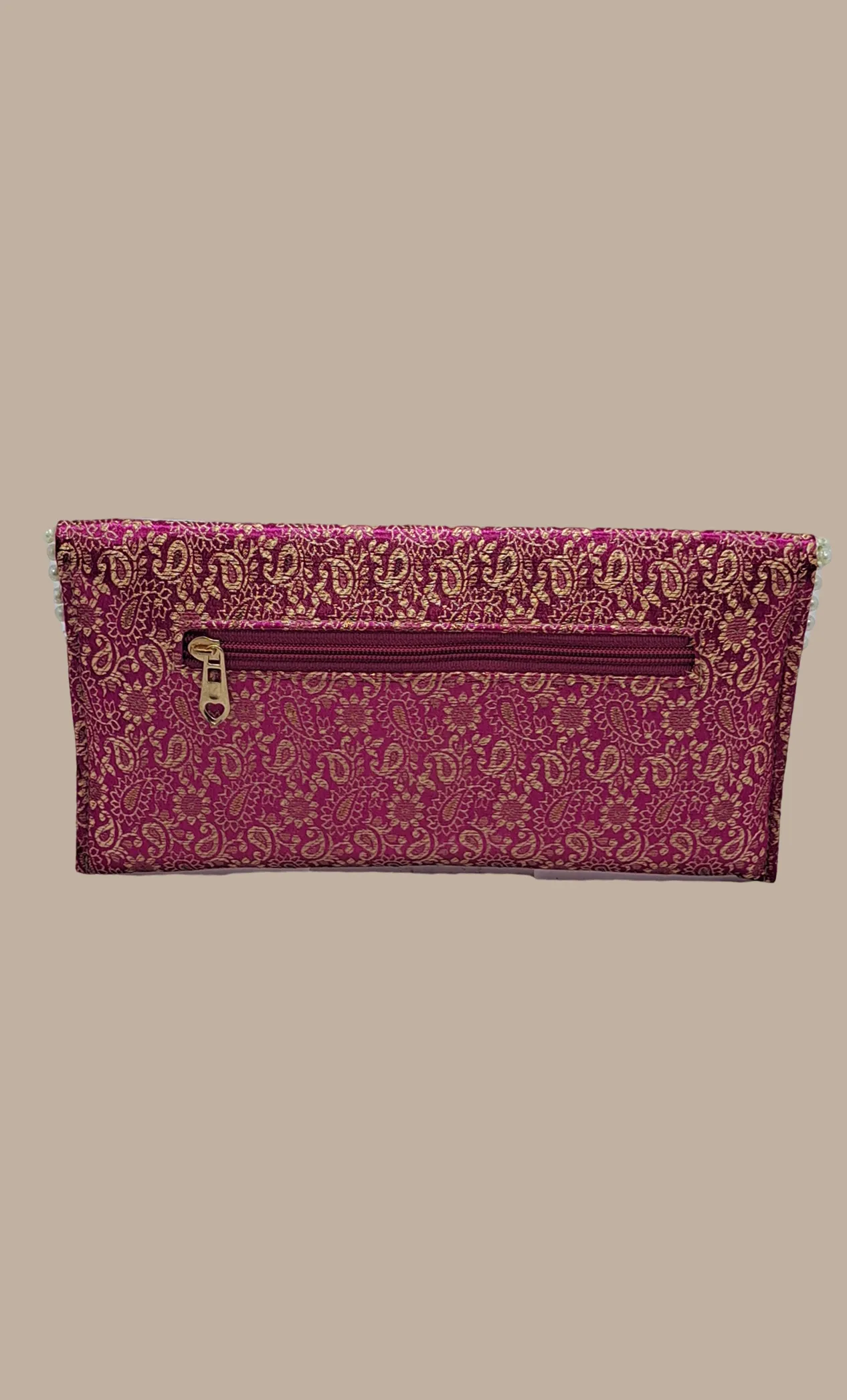 Cerise Woven Clutch