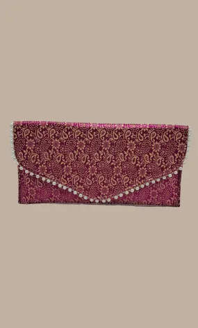 Cerise Woven Clutch