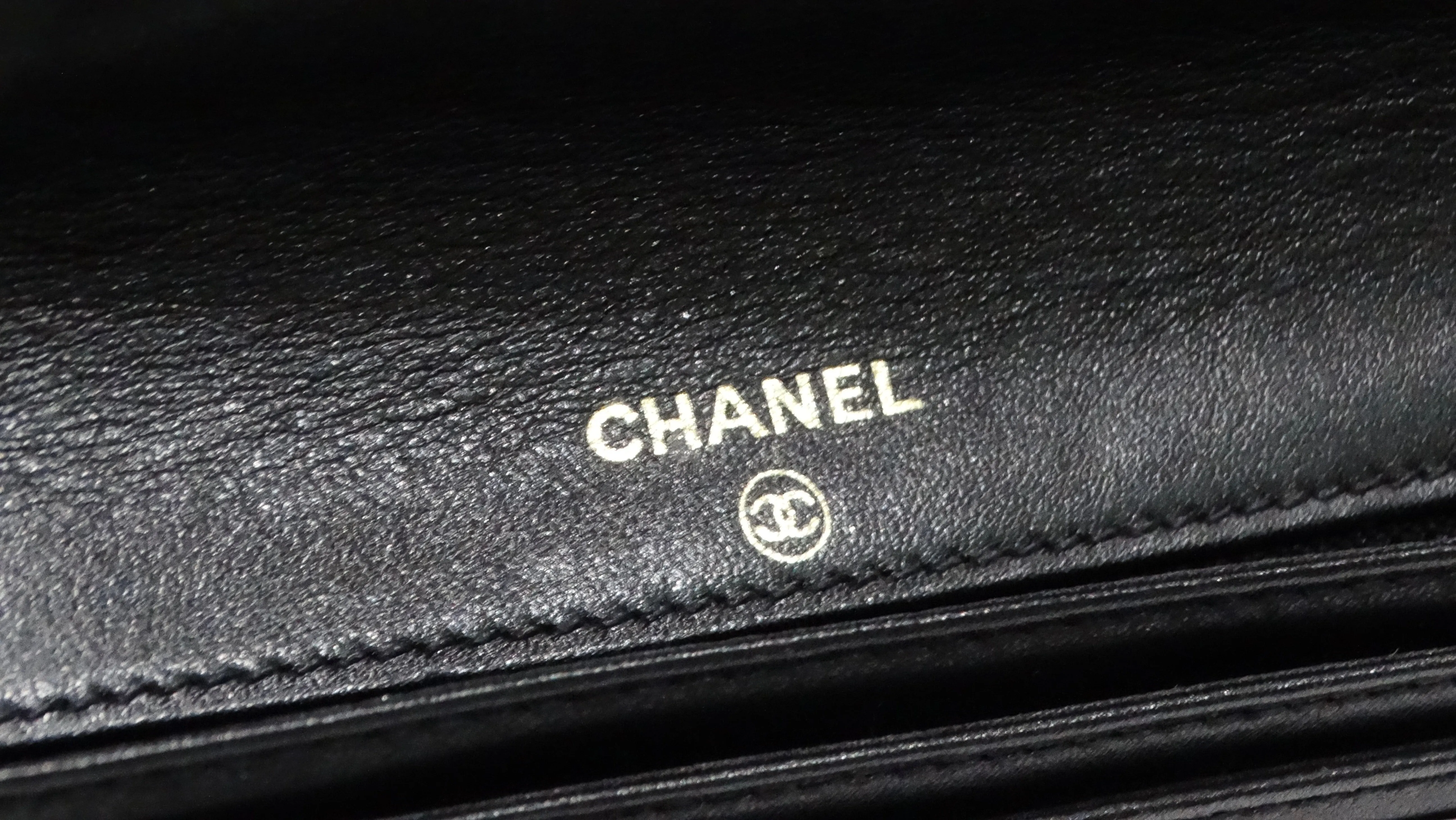 Chanel Black Leather CC Embossed Crossbody WOC