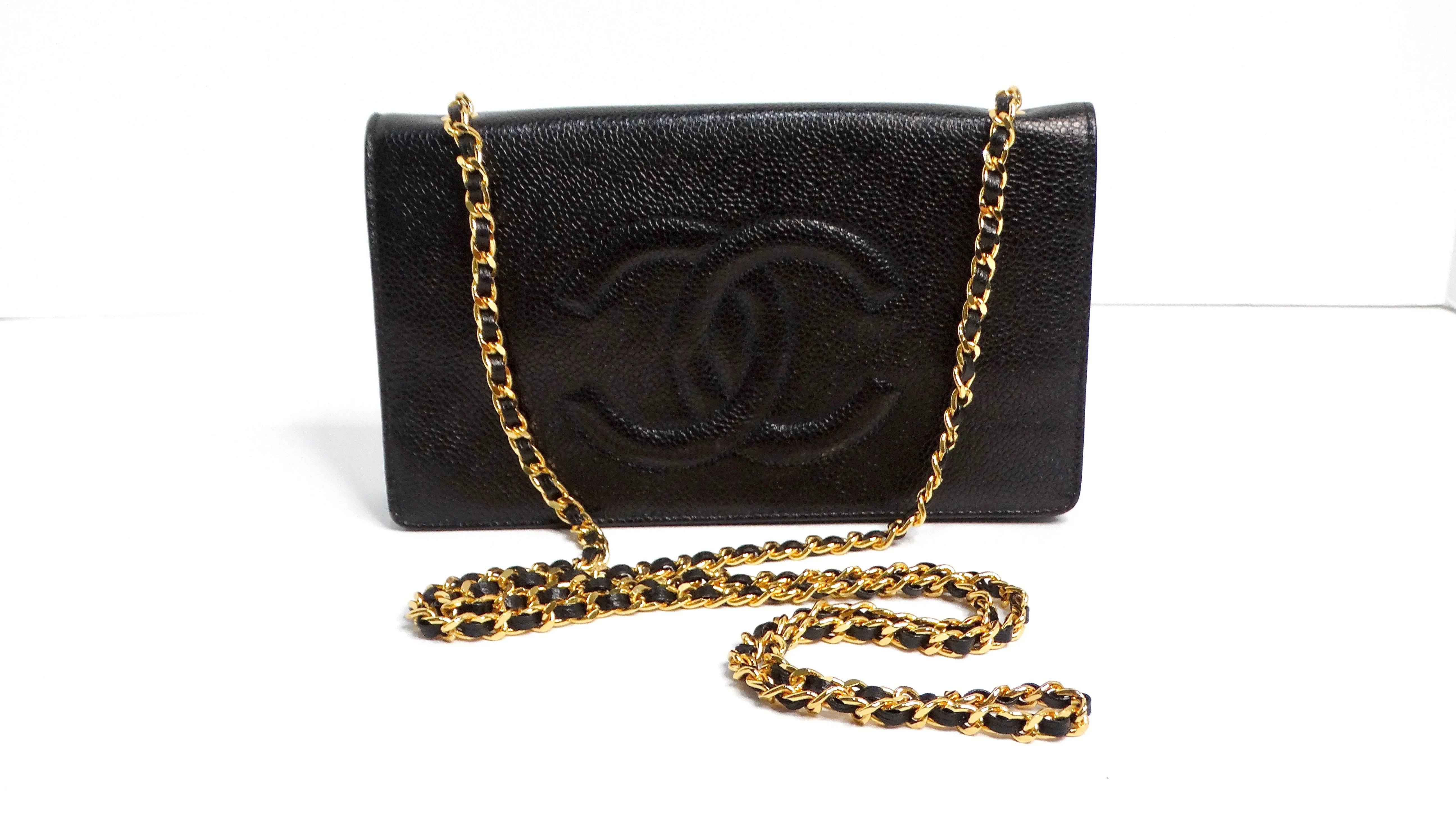 Chanel Black Leather CC Embossed Crossbody WOC