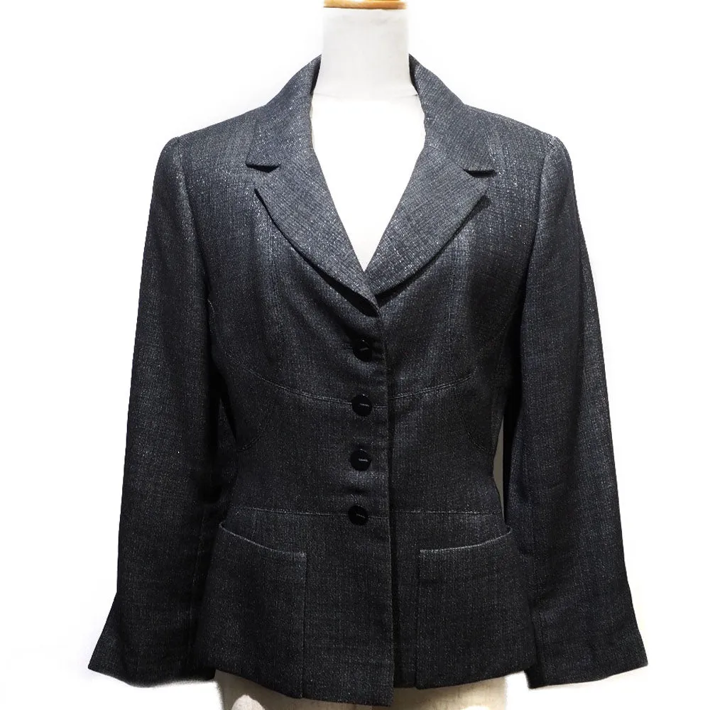 CHANEL tailored jacket P14339V07992 wool black Women 38 Used