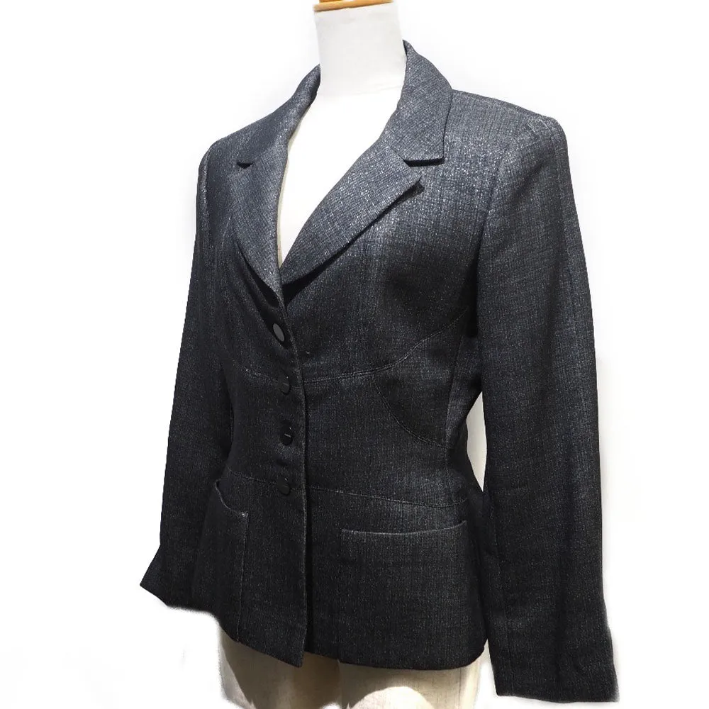 CHANEL tailored jacket P14339V07992 wool black Women 38 Used