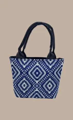 Deep Blue Woven Handbag