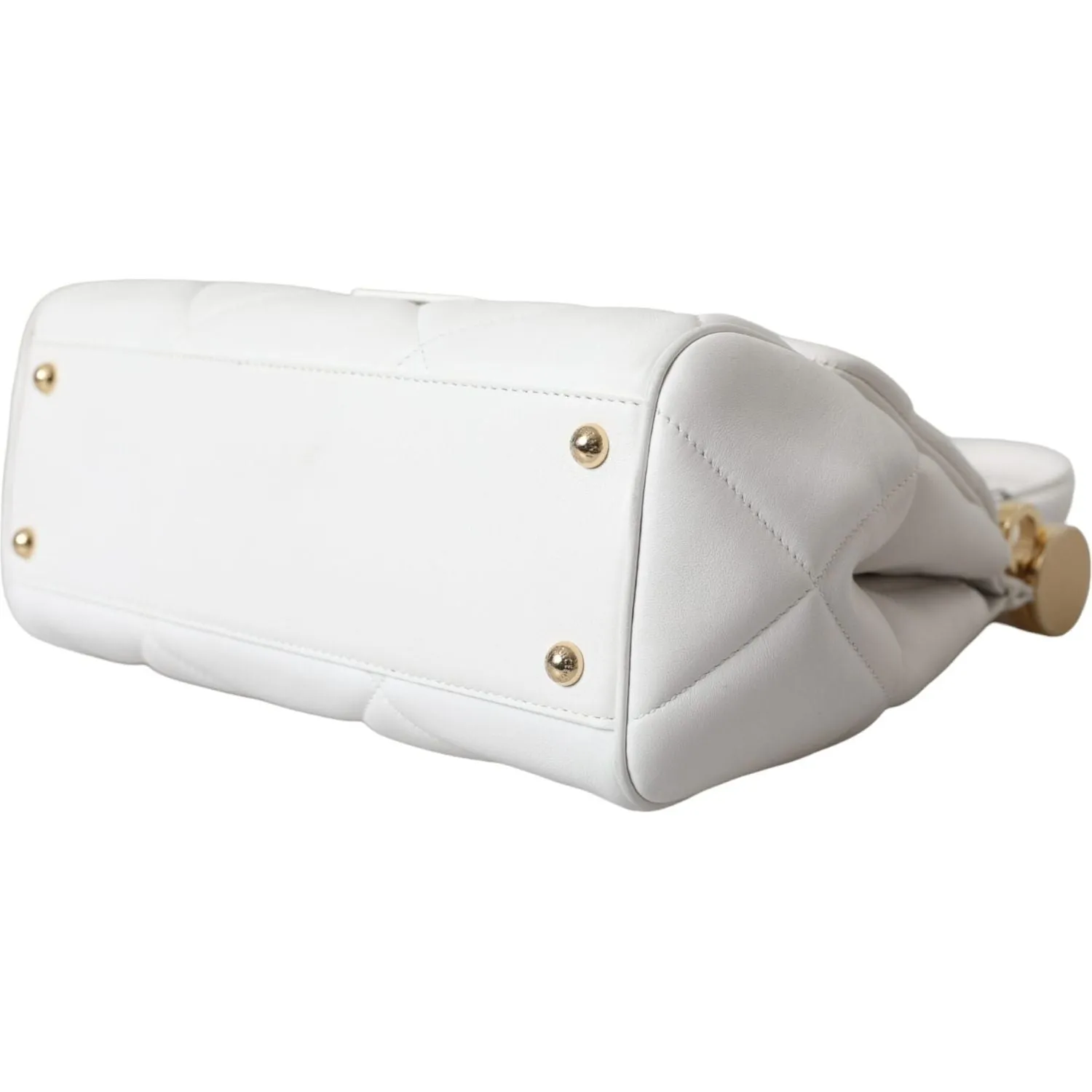 Dolce & Gabbana White Calf Leather 90's SICILY Shoulder Satchel Bag