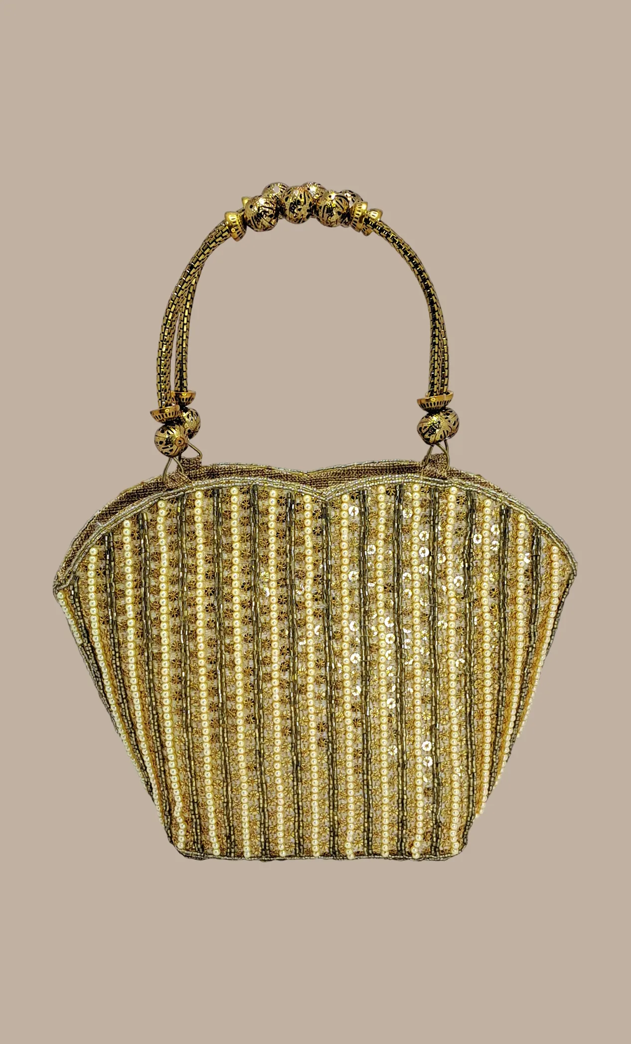 Gold Embroidered Handbag