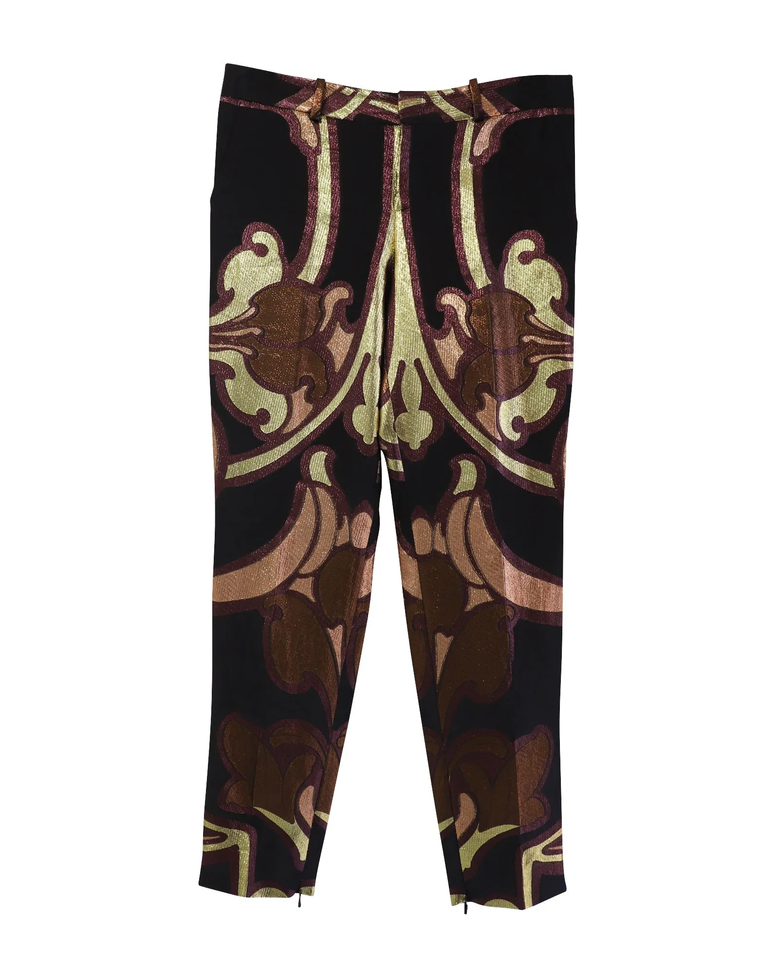 Gucci Art Nouveau Disco Trousers in Multicolor Jacquard Silk