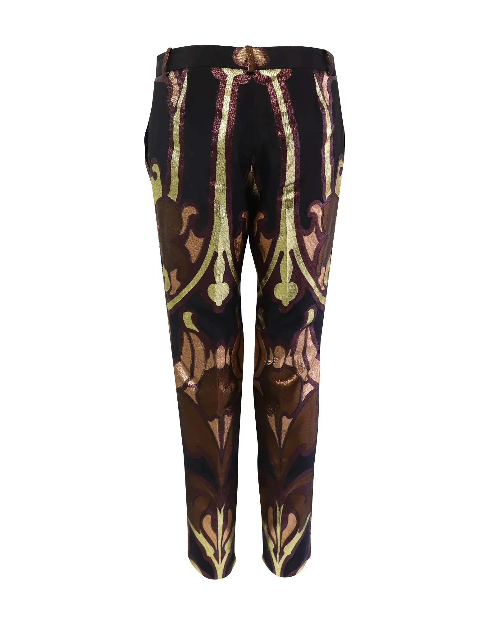 Gucci Art Nouveau Disco Trousers in Multicolor Jacquard Silk