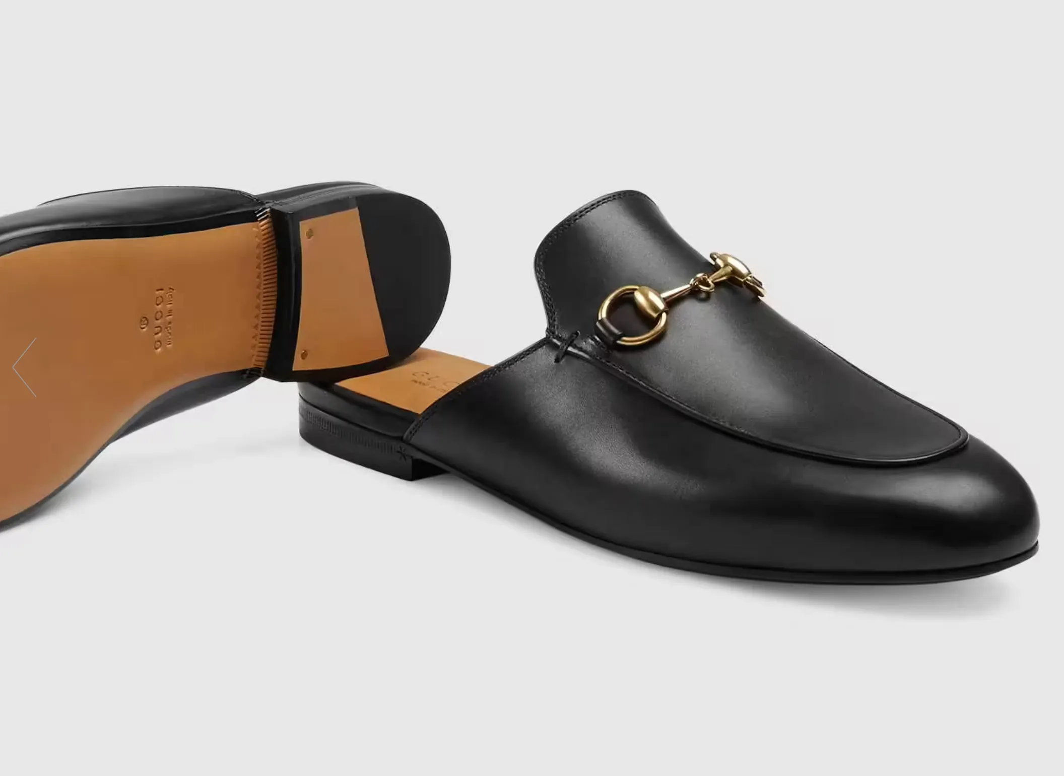 GUCCI PRINCETOWN LEATHER MULES