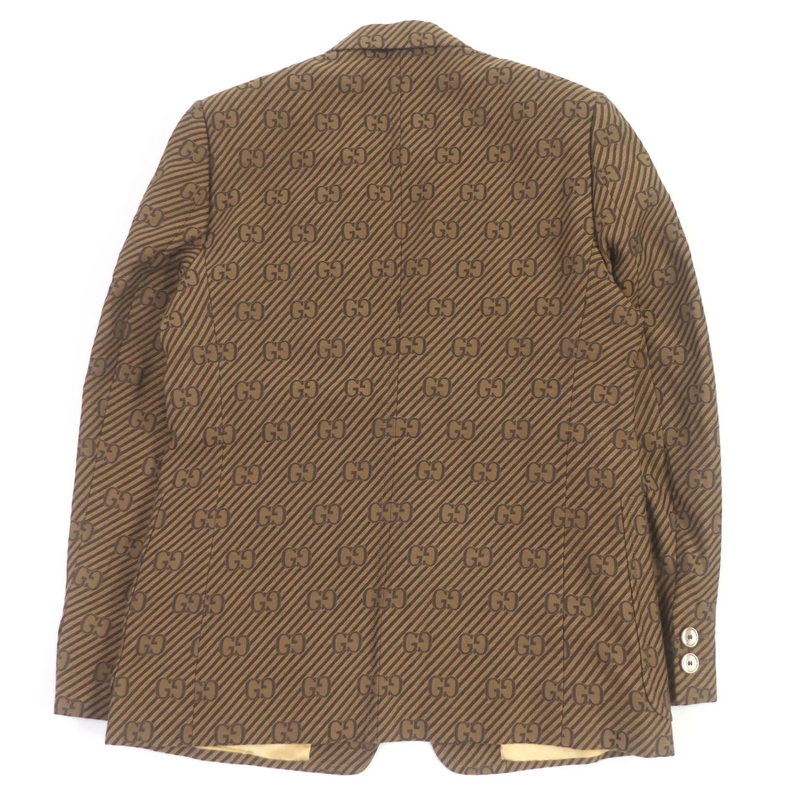 GUCCI tailored jacket 618666 Outer: 68% cotton, Outer: 32% silk, Lining: 100% rayon, Sleeve lining: 100% cupra Brown mens 50 Used