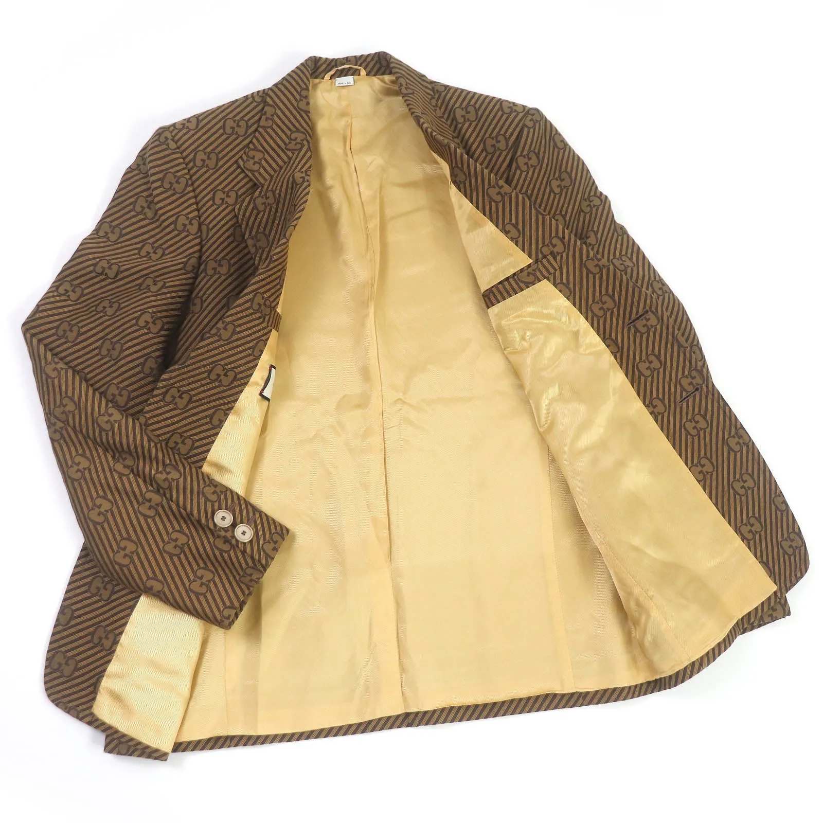 GUCCI tailored jacket 618666 Outer: 68% cotton, Outer: 32% silk, Lining: 100% rayon, Sleeve lining: 100% cupra Brown mens 50 Used