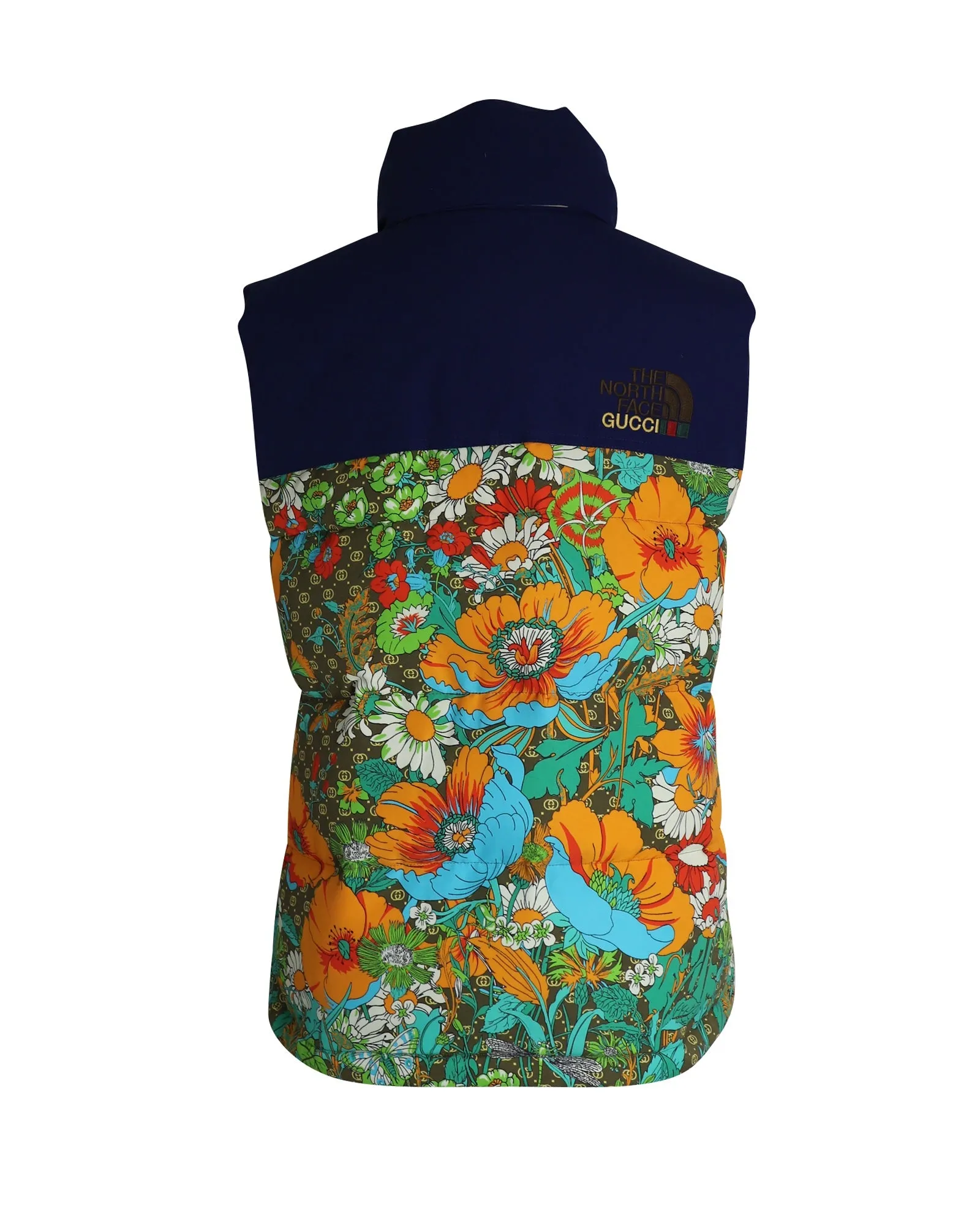 Gucci x The North Face Floral Padded Vest in Multicolor Polyamide