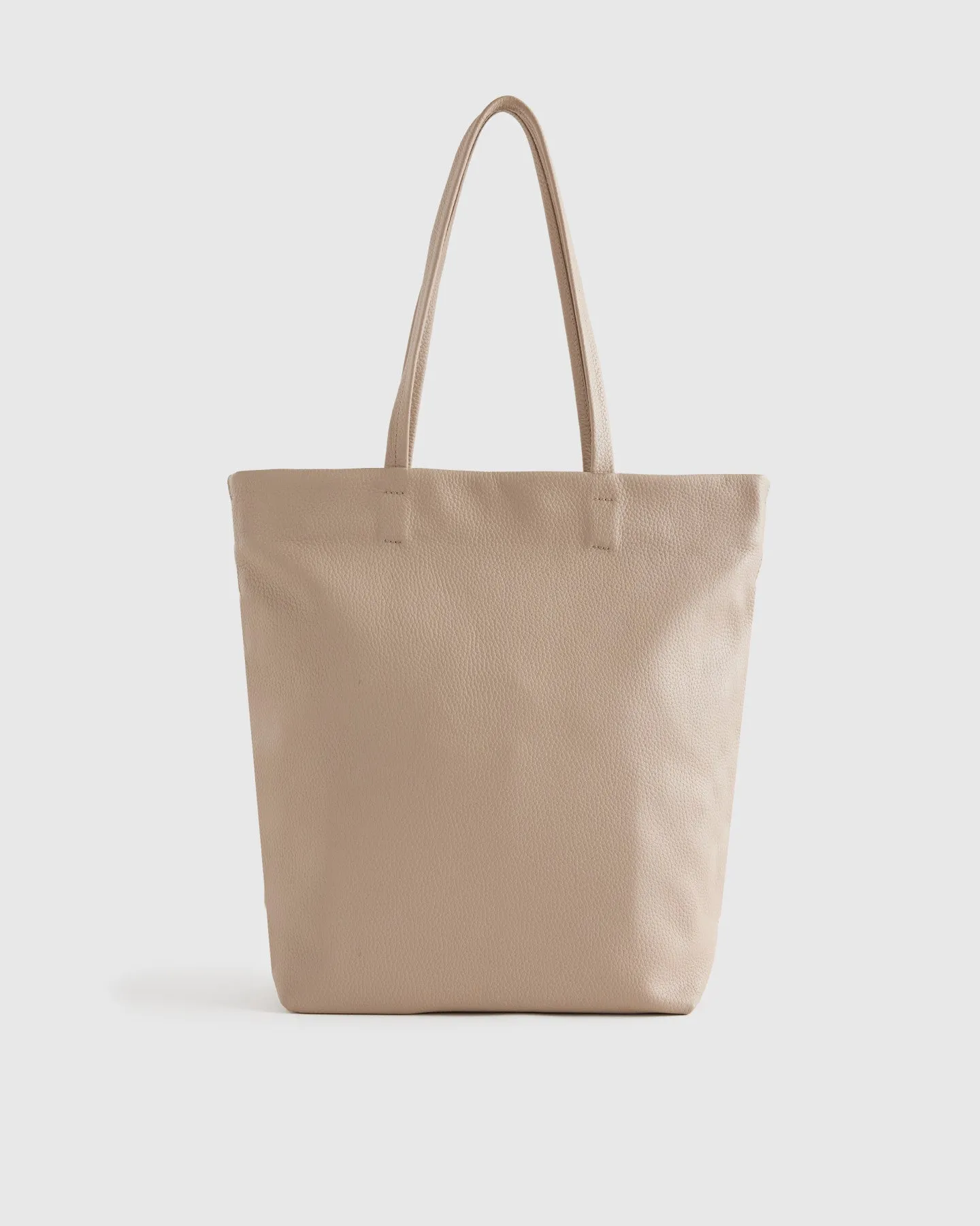 Italian Leather Tall Zip Top Tote