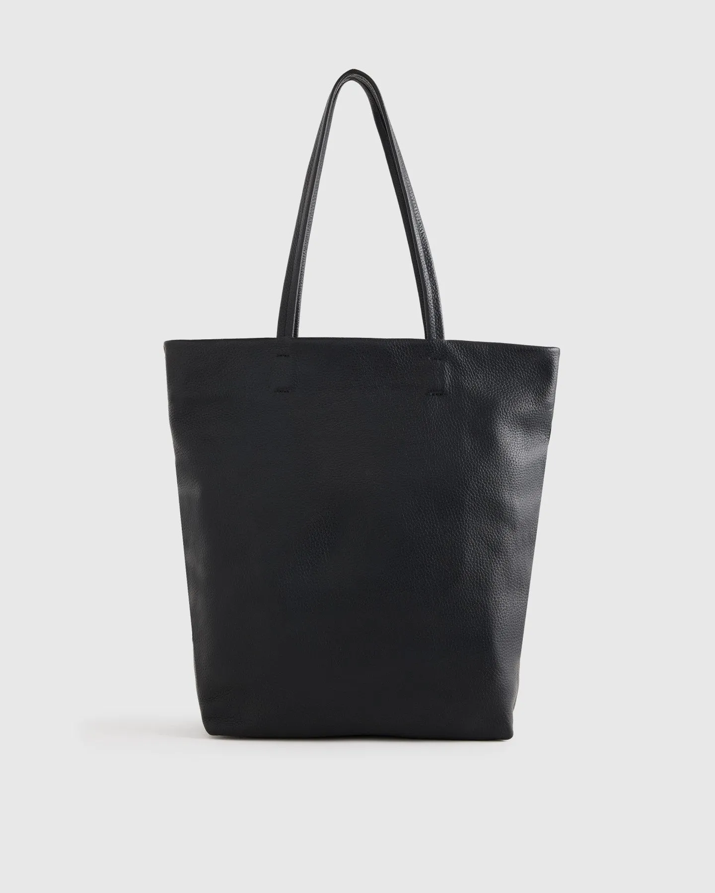 Italian Leather Tall Zip Top Tote