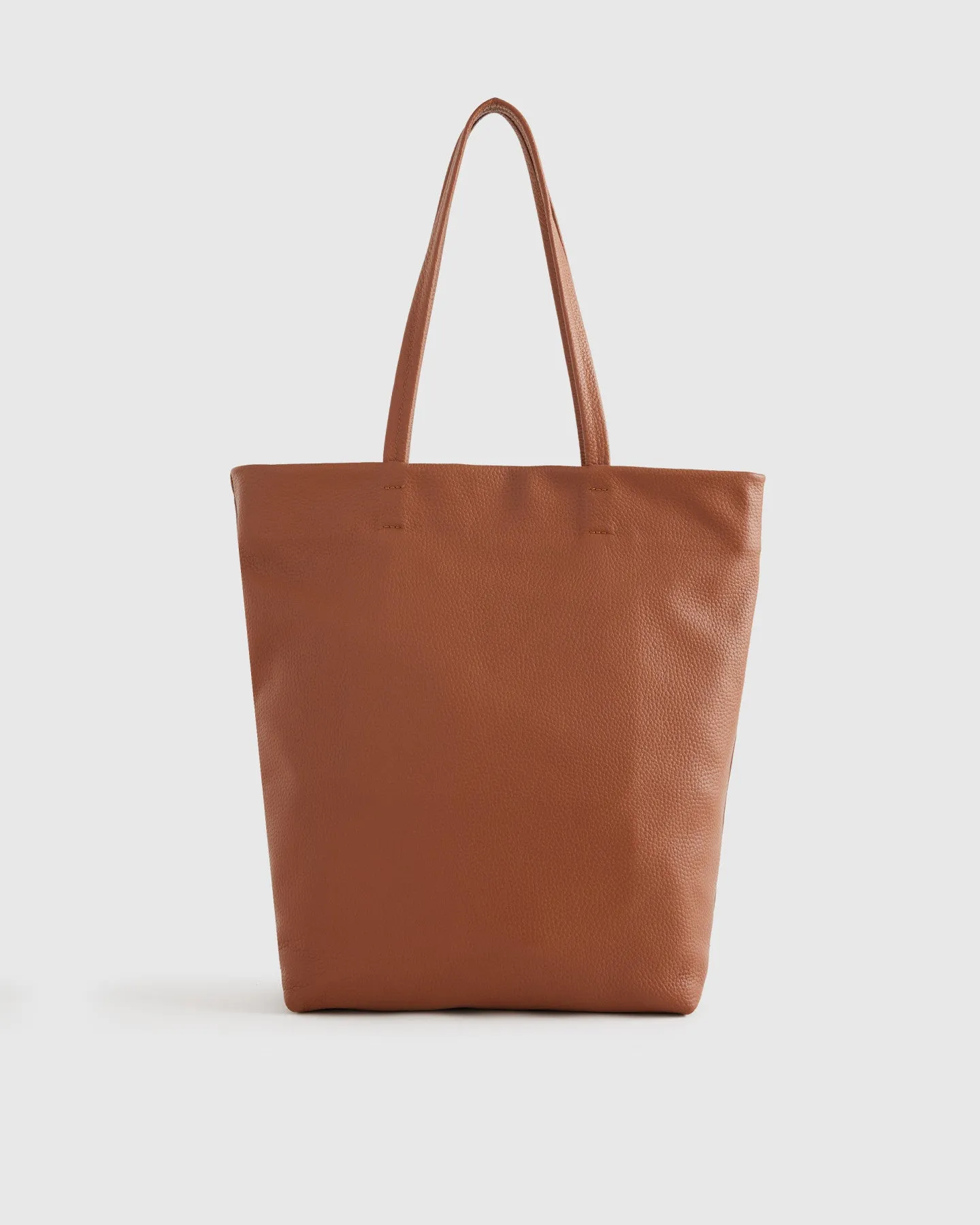 Italian Leather Tall Zip Top Tote