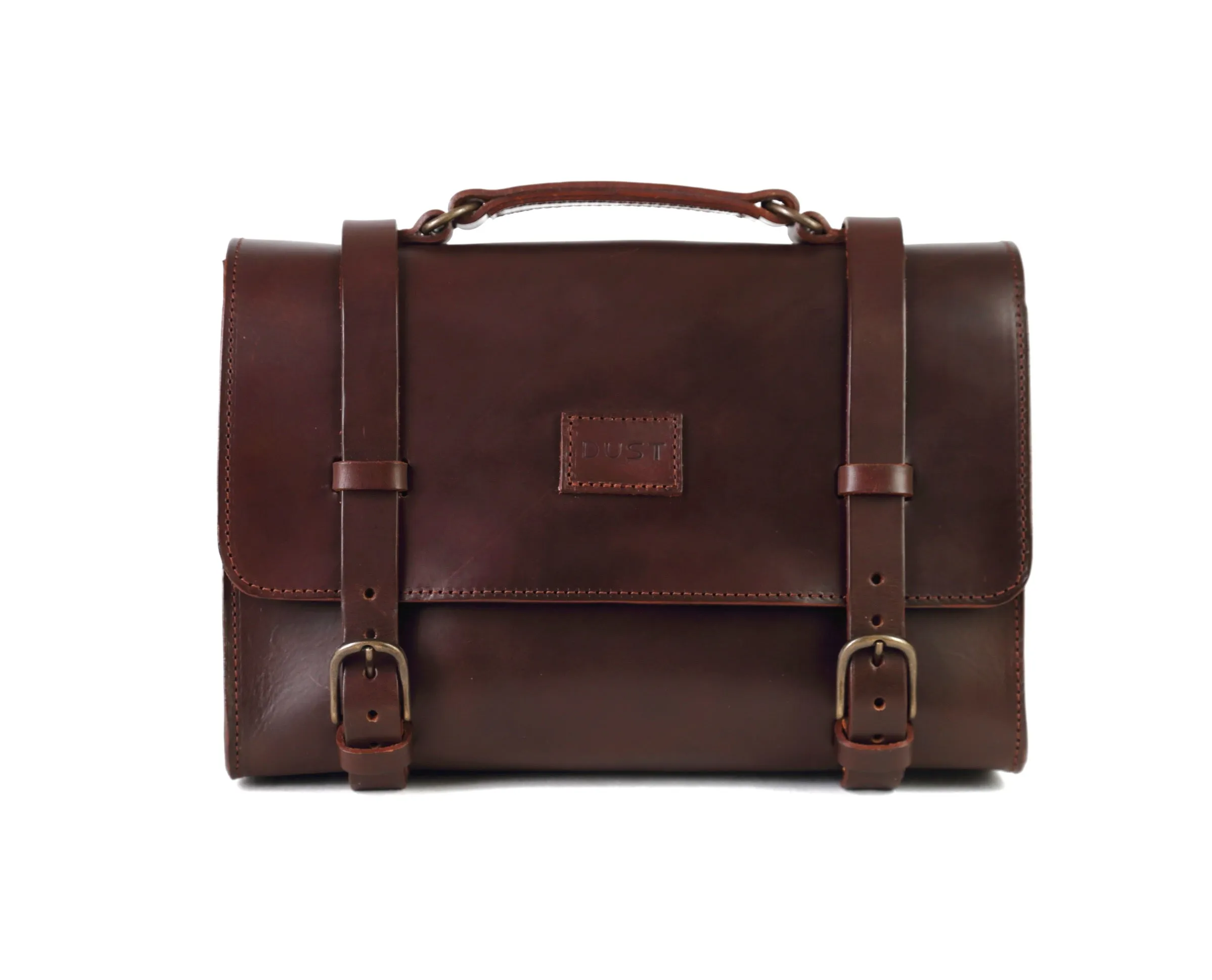 Leather Briefcase in Cuoio Dark Brown Mod 119