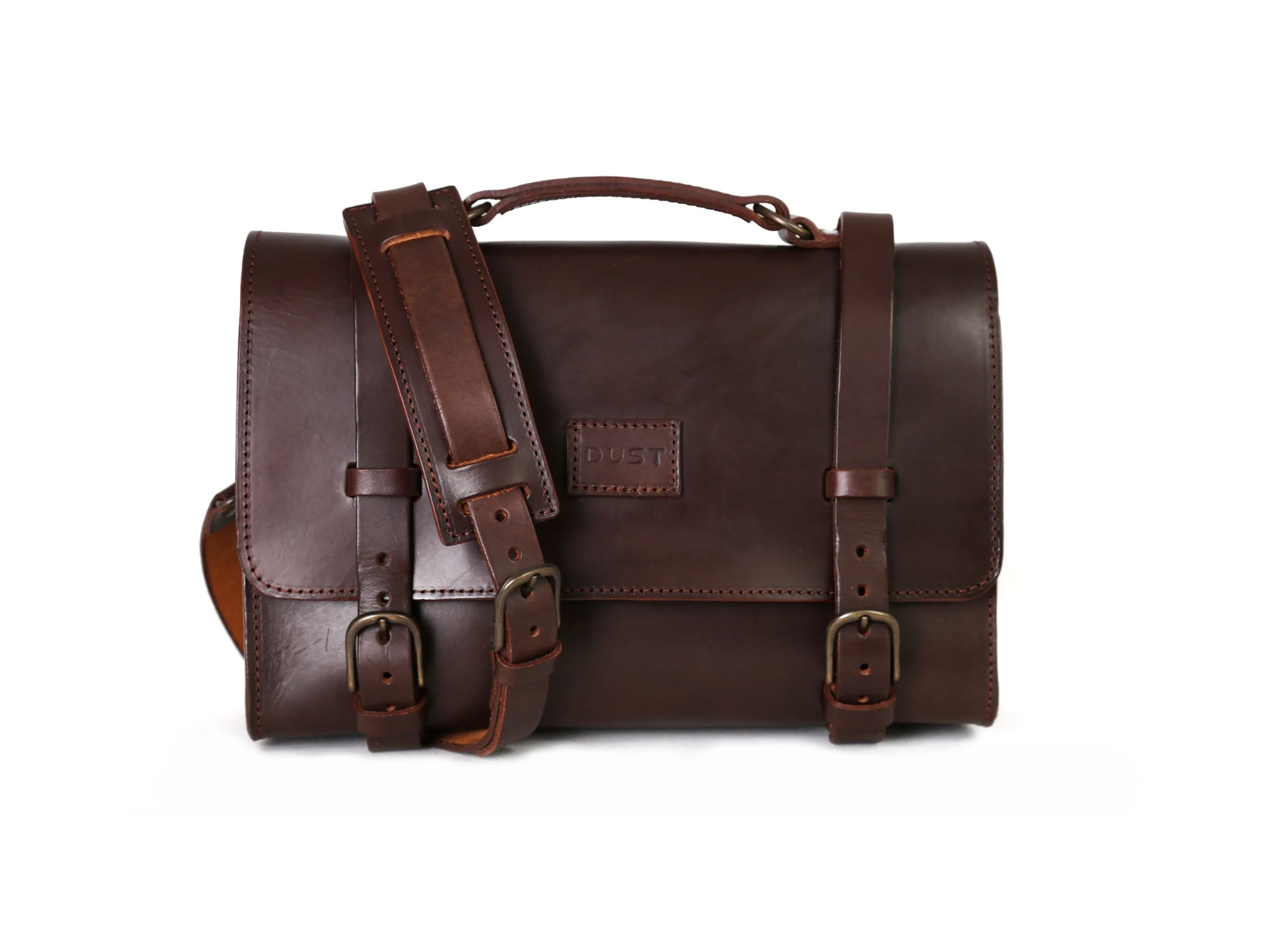 Leather Briefcase in Cuoio Dark Brown Mod 119