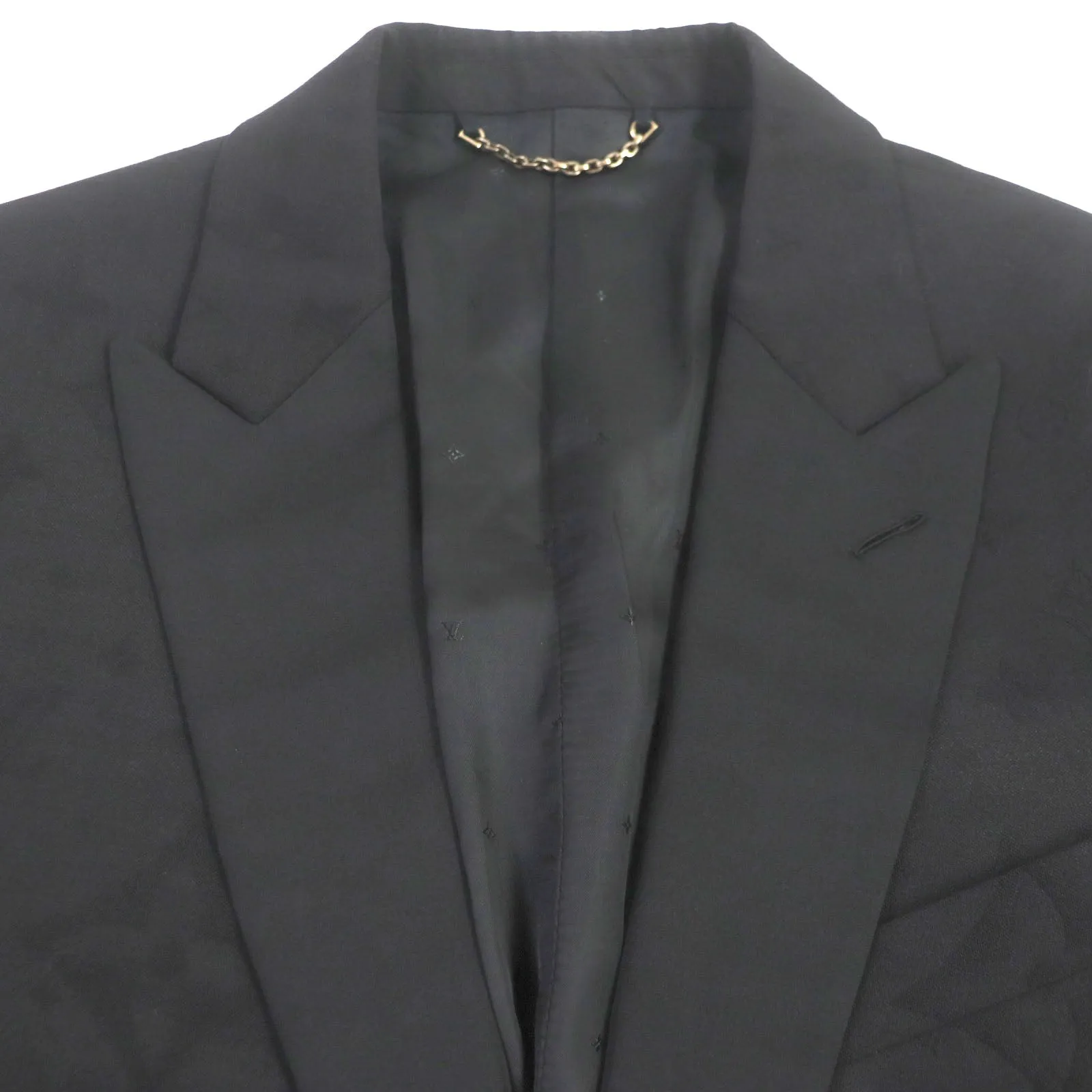 LOUIS VUITTON tailored jacket HHFJ4E polyester black Giant LV 48