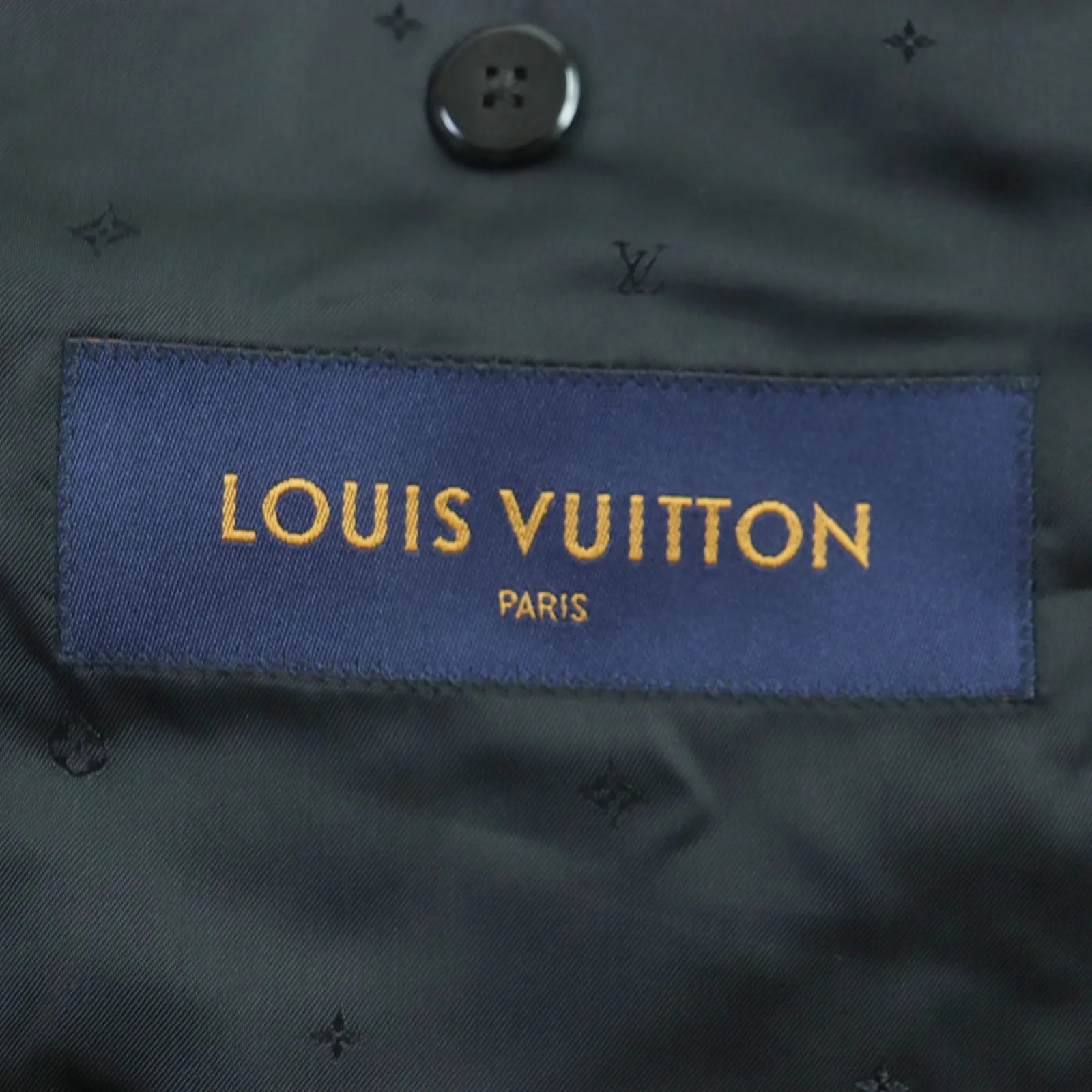 LOUIS VUITTON tailored jacket HHFJ4E polyester black Giant LV 48