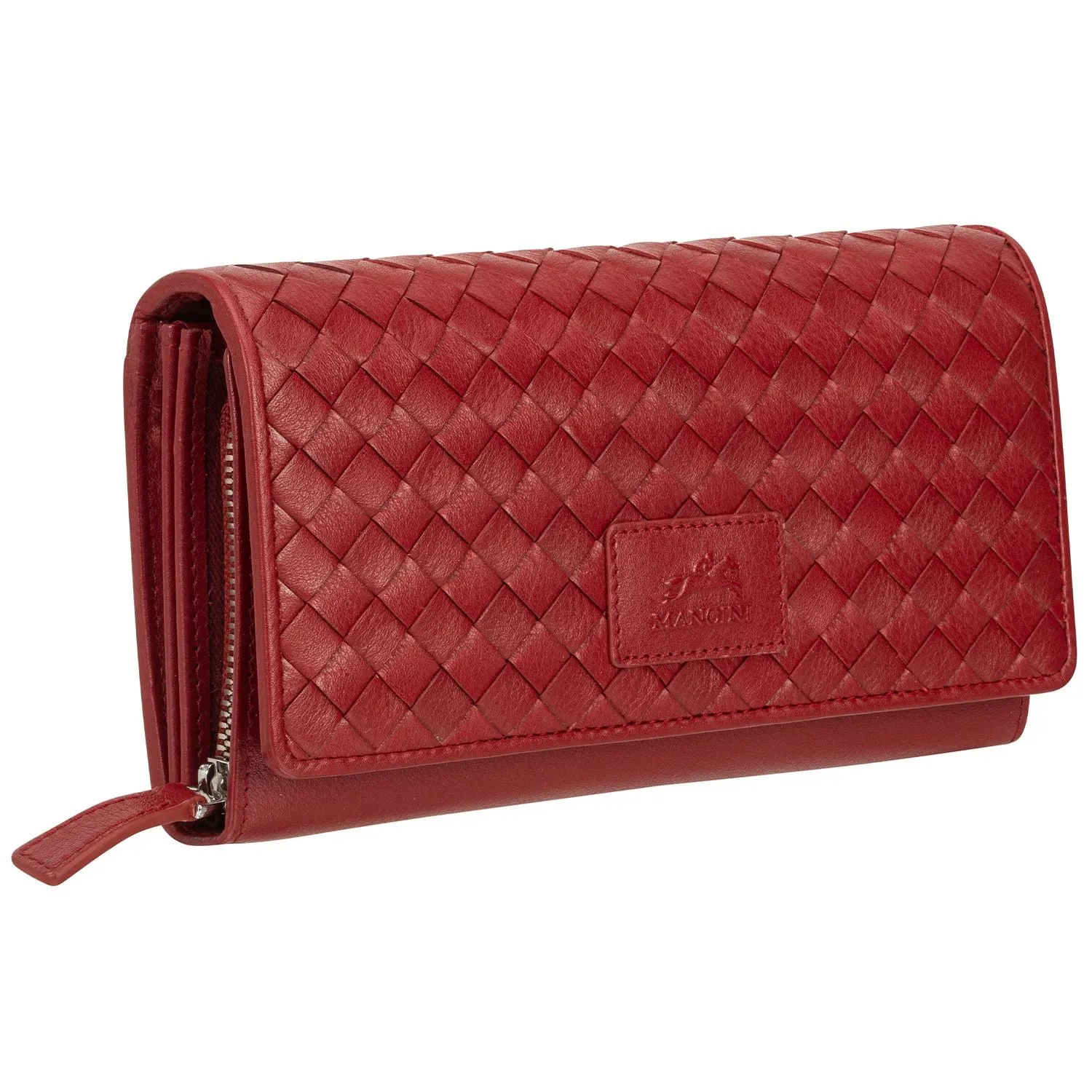 Mancini BASKET WEAVE RFID Secure Clutch Wallet