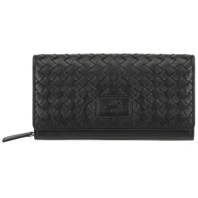 Mancini BASKET WEAVE RFID Secure Clutch Wallet