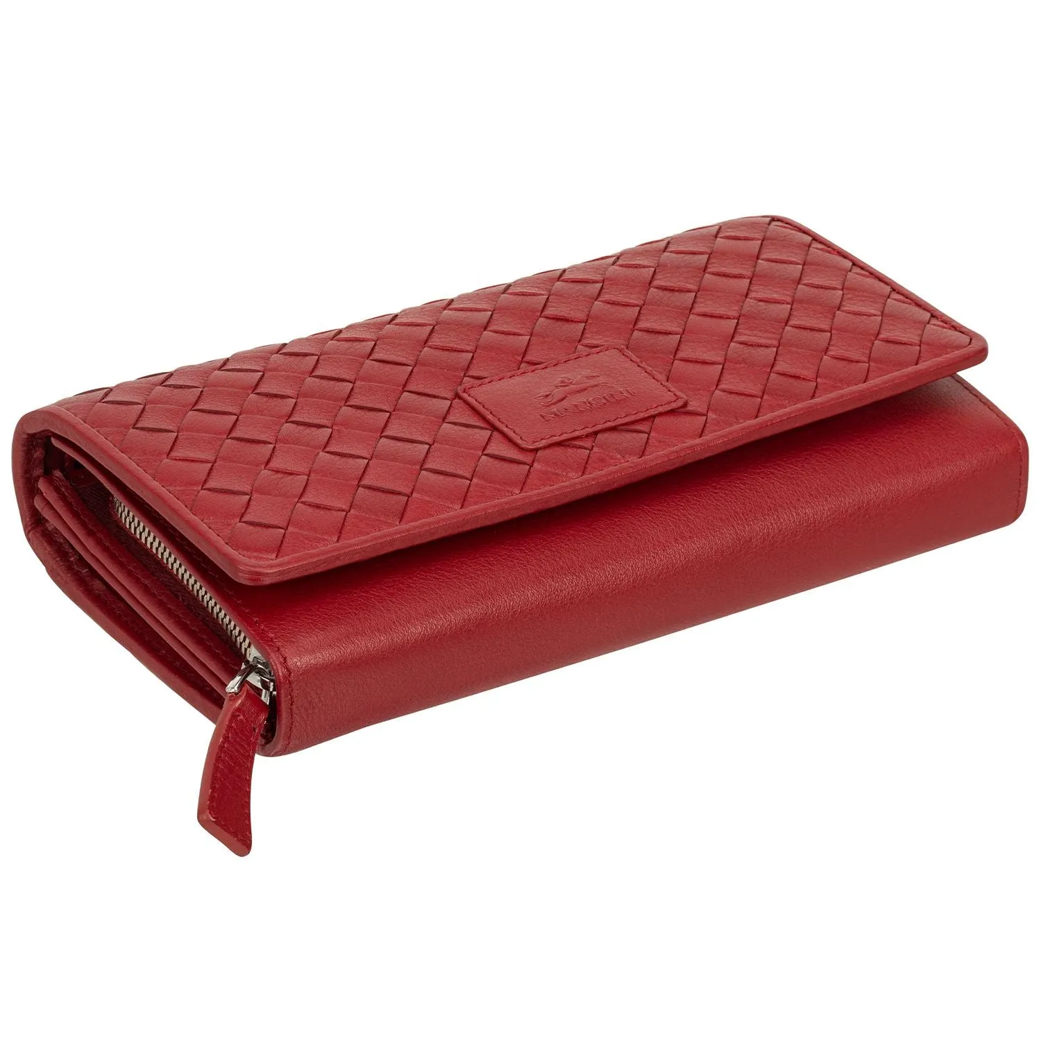 Mancini BASKET WEAVE RFID Secure Clutch Wallet