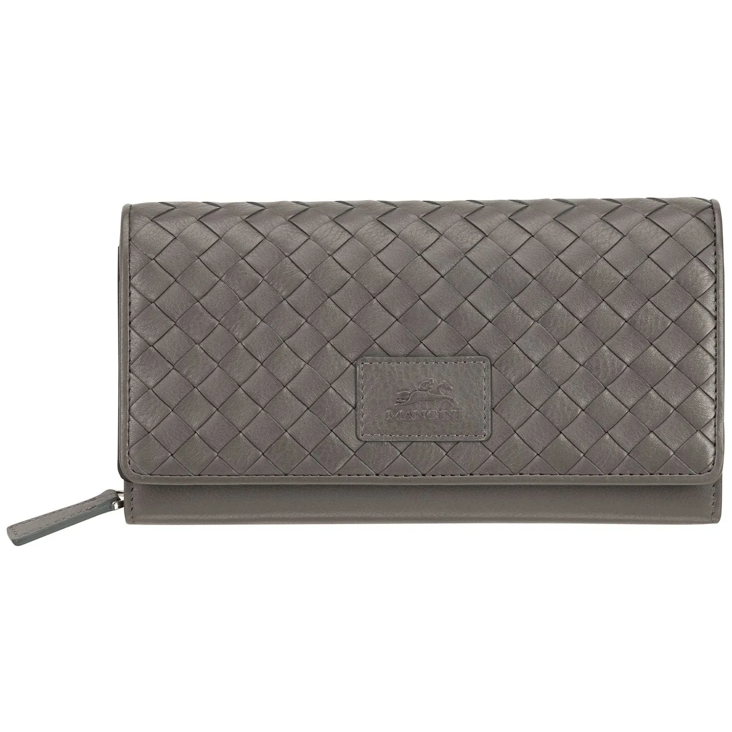 Mancini BASKET WEAVE RFID Secure Clutch Wallet