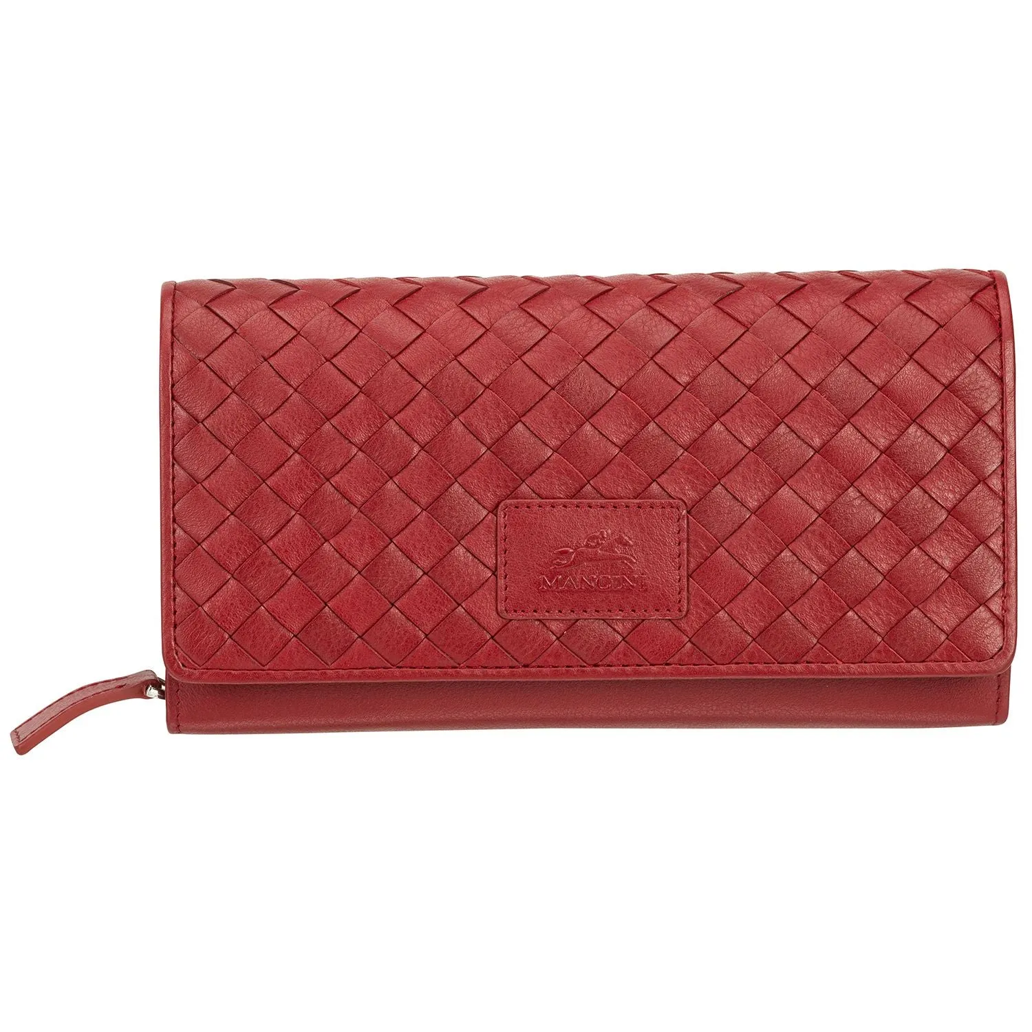 Mancini BASKET WEAVE RFID Secure Clutch Wallet