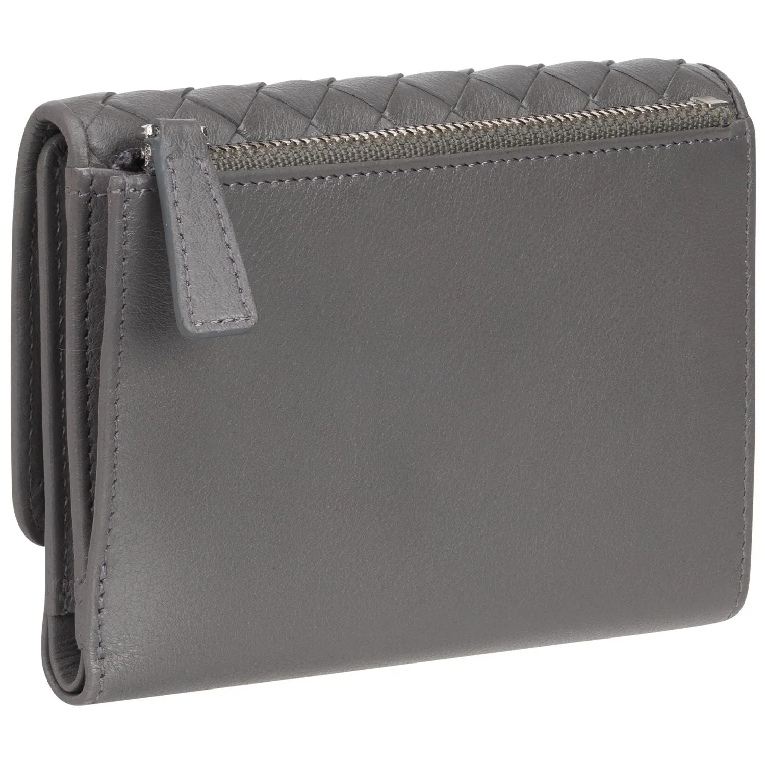 Mancini BASKET WEAVE RFID Secure Medium Clutch Wallet