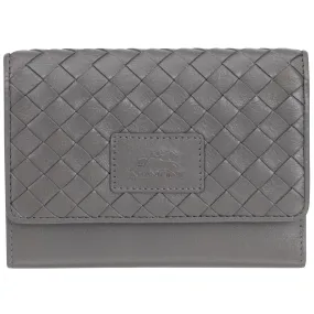 Mancini BASKET WEAVE RFID Secure Medium Clutch Wallet