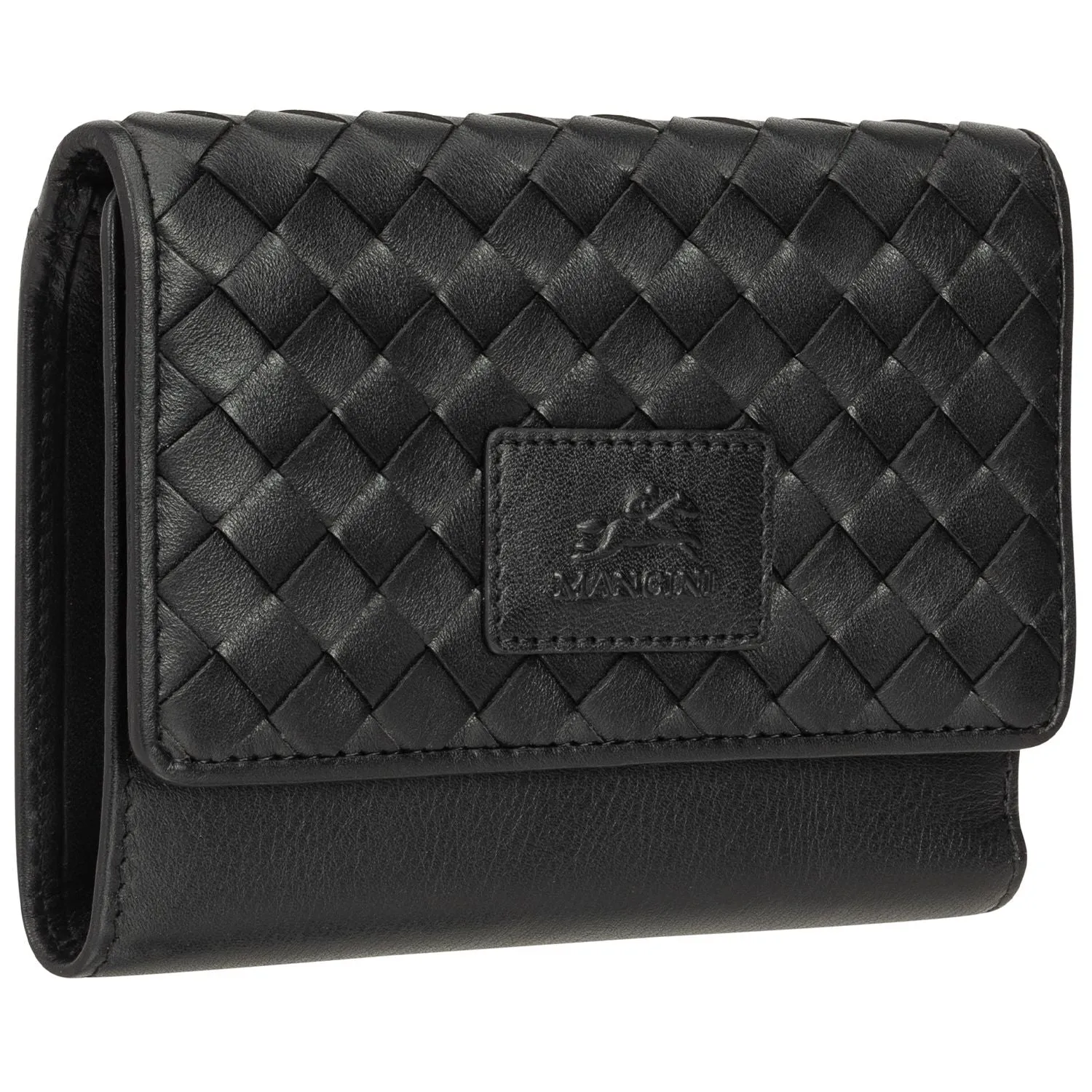 Mancini BASKET WEAVE RFID Secure Medium Clutch Wallet