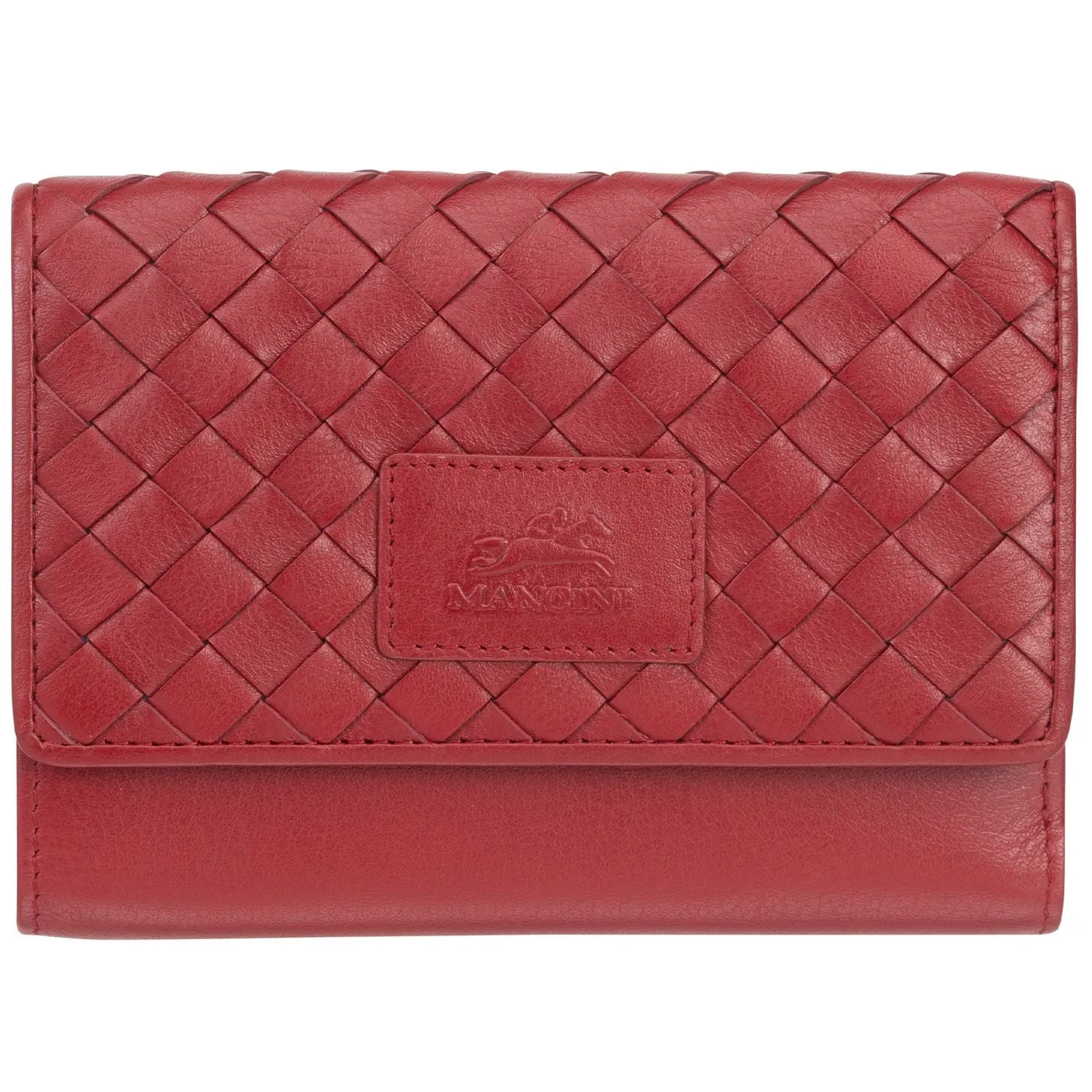 Mancini BASKET WEAVE RFID Secure Medium Clutch Wallet