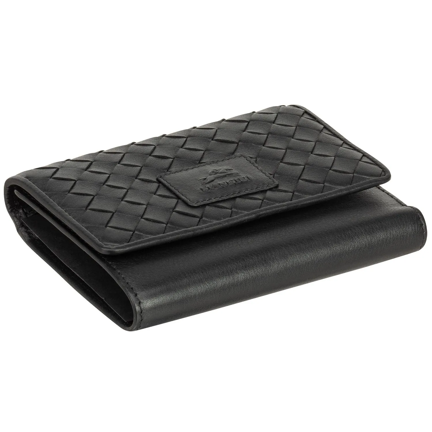 Mancini BASKET WEAVE RFID Secure Medium Clutch Wallet