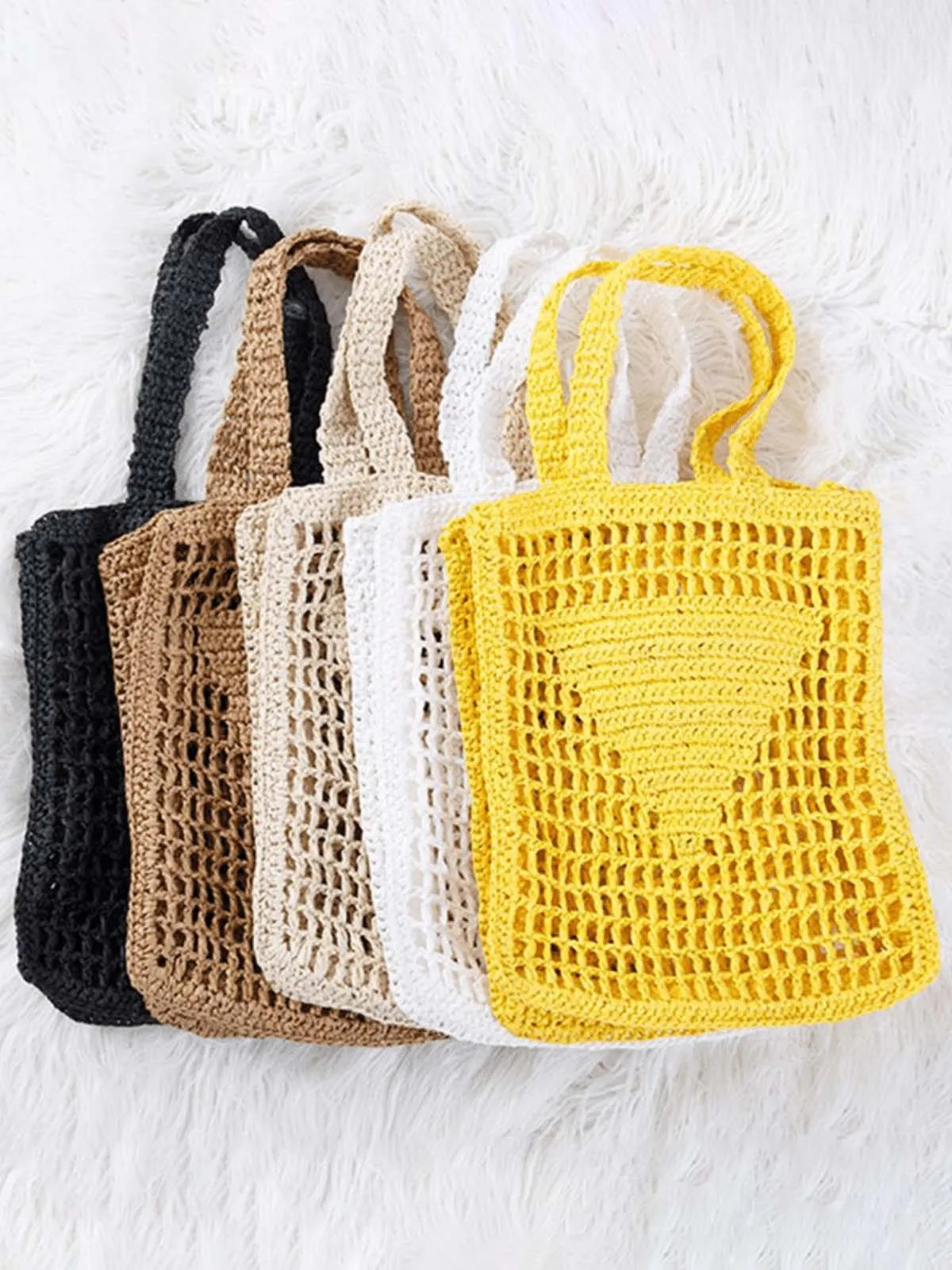 Market Chic Crochet Tote Bag