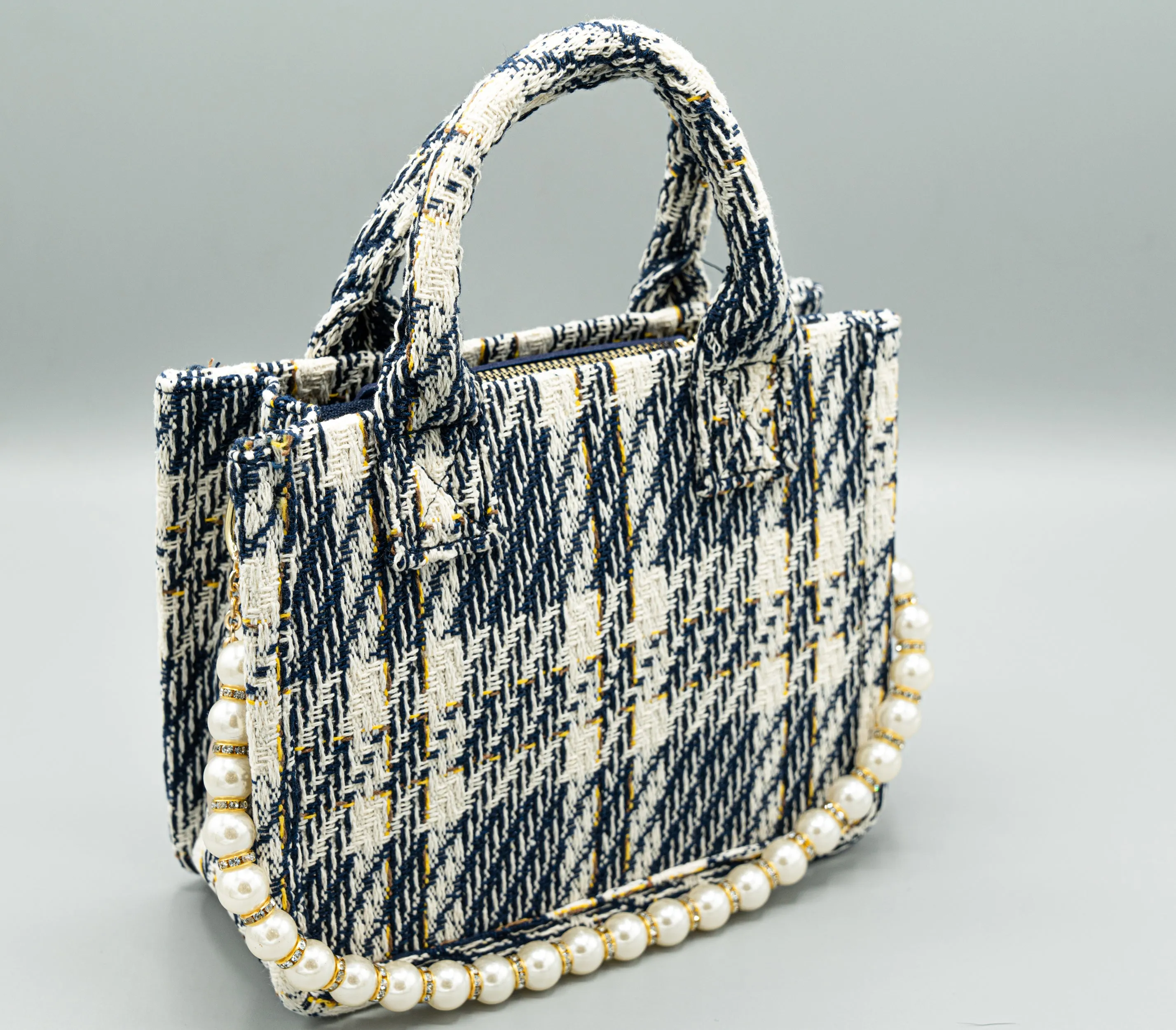 Plaid Pattern Satchel Bag