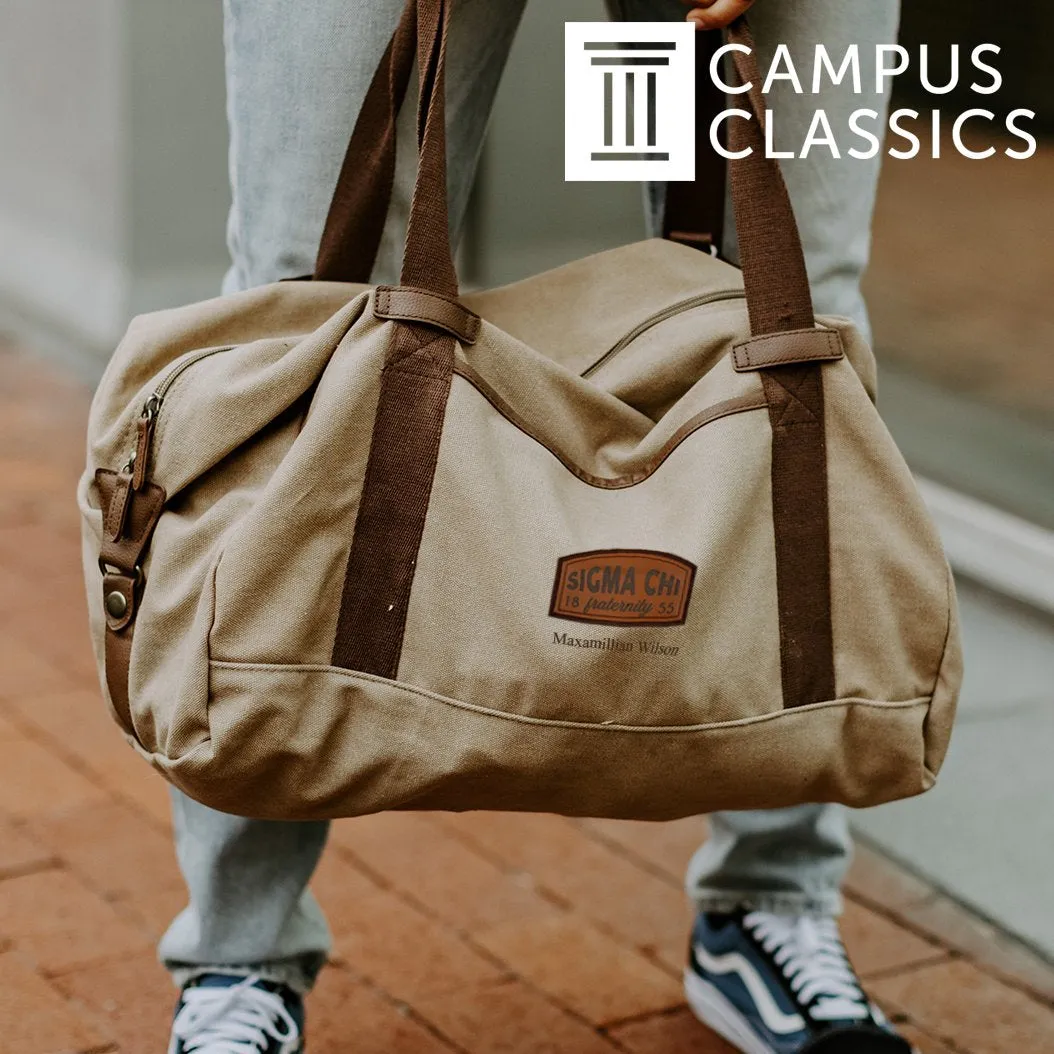 SigEp Khaki Canvas Duffel With Leather Patch